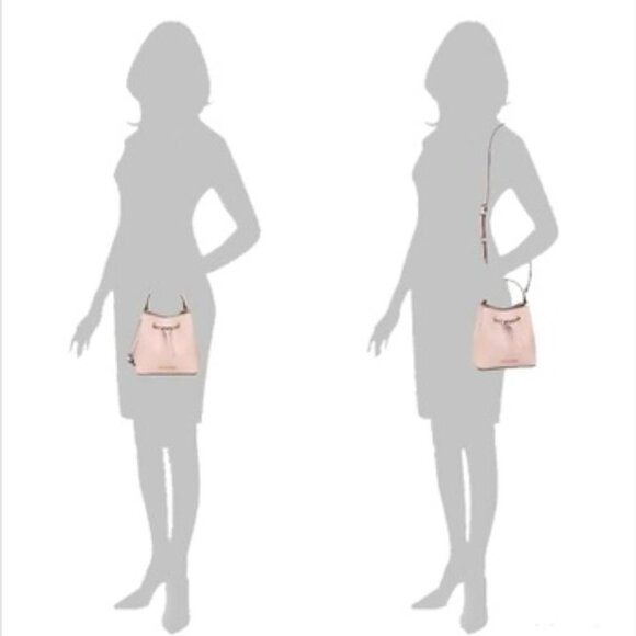 NWT Michael Kors Suri Small Crossbody Bucket Bag Powder Blush Pink Saffiano - Picture 14 of 15